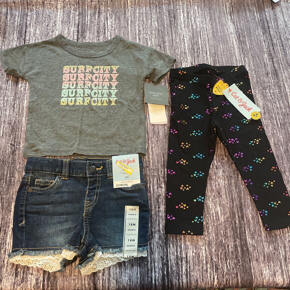 Cat & Jack Other - Lot Of 3 Cat & Jack Girls 18Mo Bundle B60 NWT